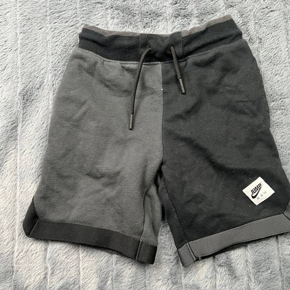 Jordan Jumpman Kids Two Tone Fleece Shorts Black Grey 5-6 Years A551-023